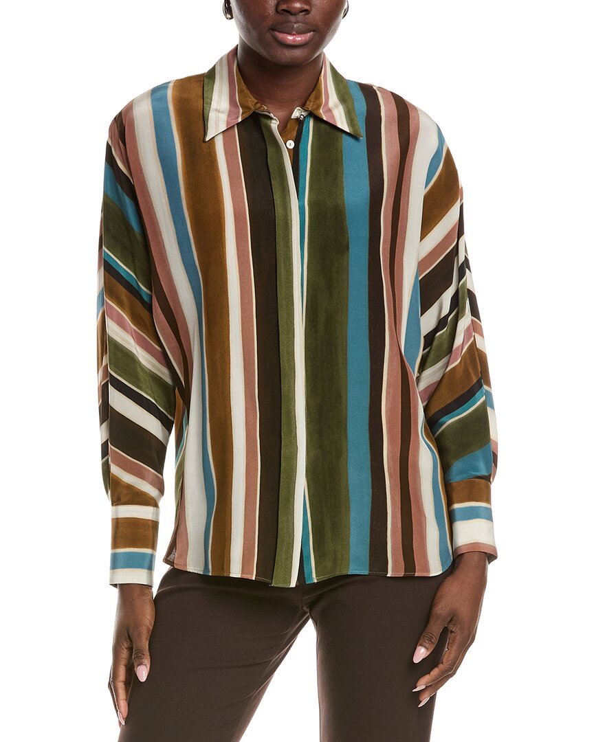Max Mara Studio Arpe Silk Shirt In Green