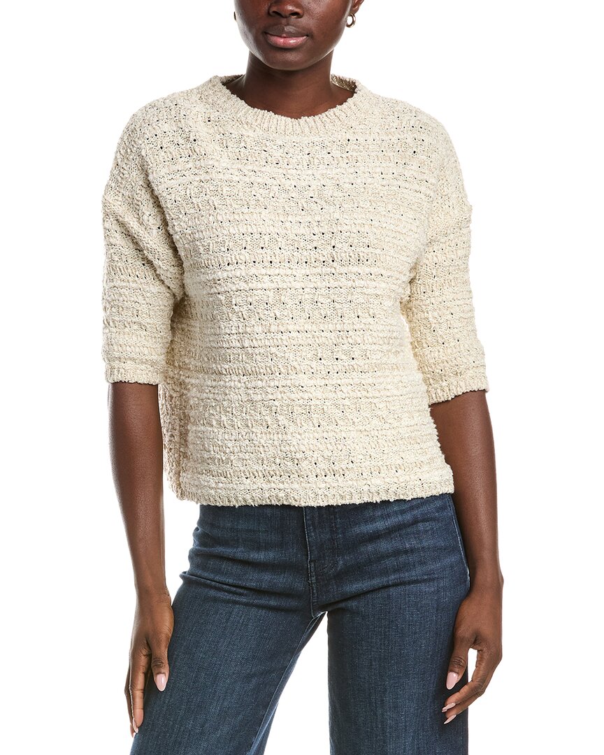 Max Mara Arda Tweed Sweater In White
