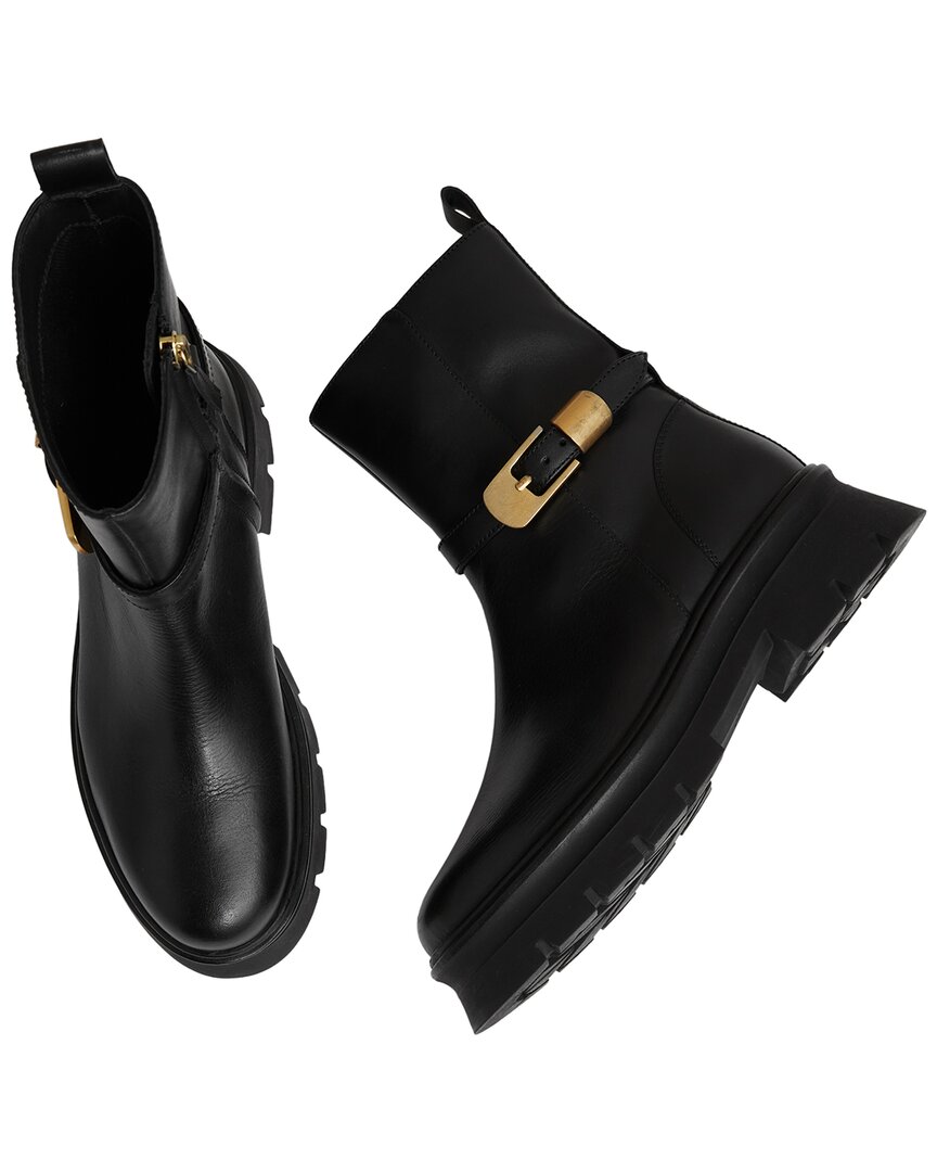 Reiss Elena Leather Boot In Black