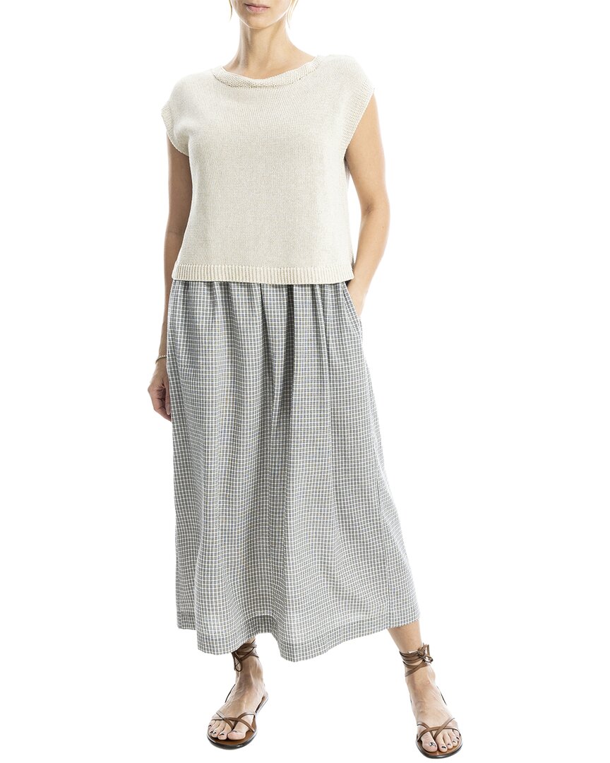 Max Studio Two-fer Linen-blend Maxi Dress In Multi