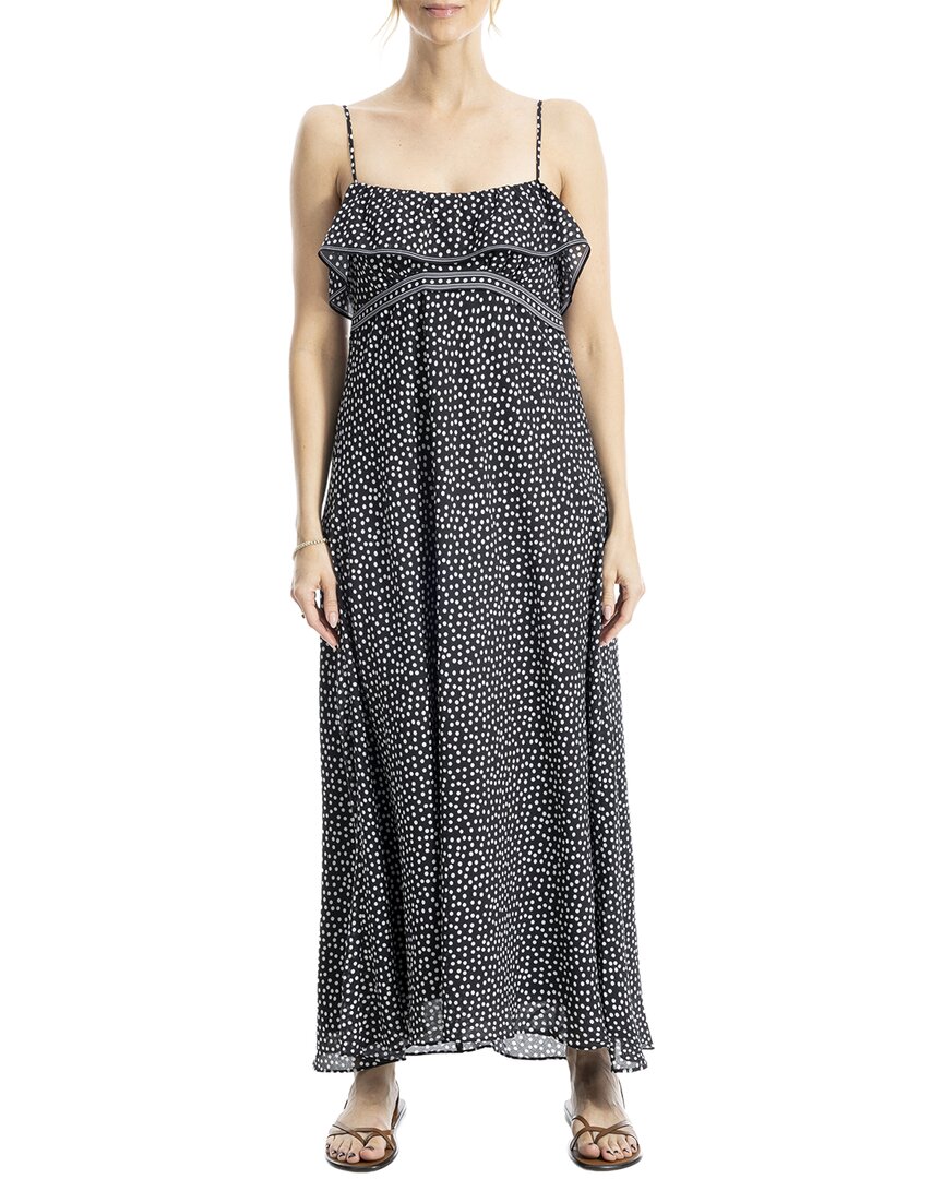 Max Studio Flounce Detail Maxi Dress In Black
