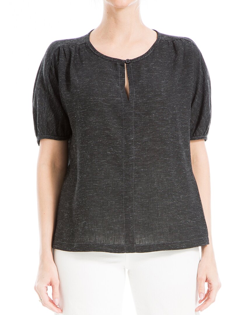 Max Studio V-neck Top In Black