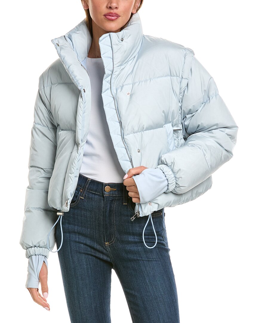 Sam . Zip-off Sleeve Cropped Down Puffer Coat In Gray