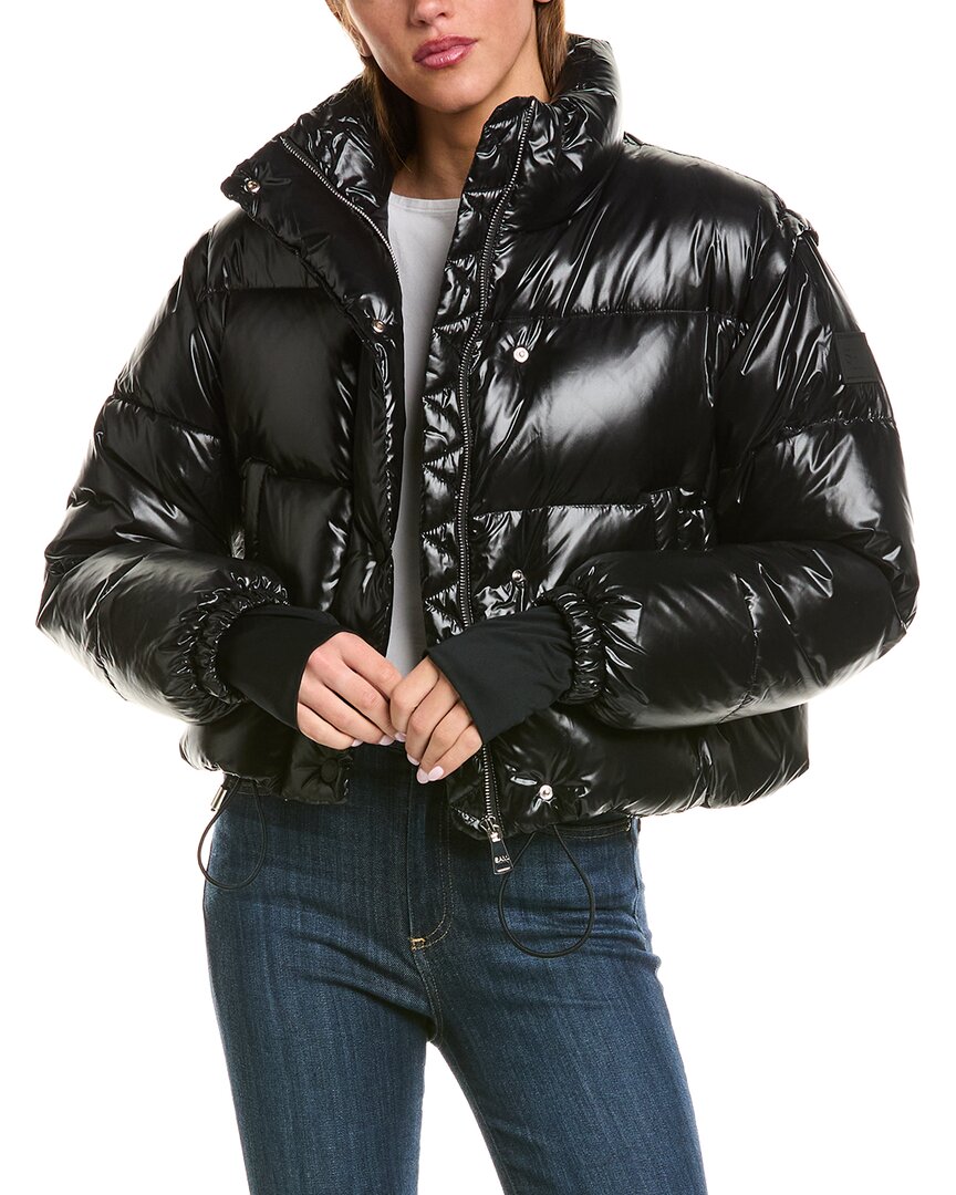 Sam . Zip-off Sleeve Cropped Down Puffer Coat In Black