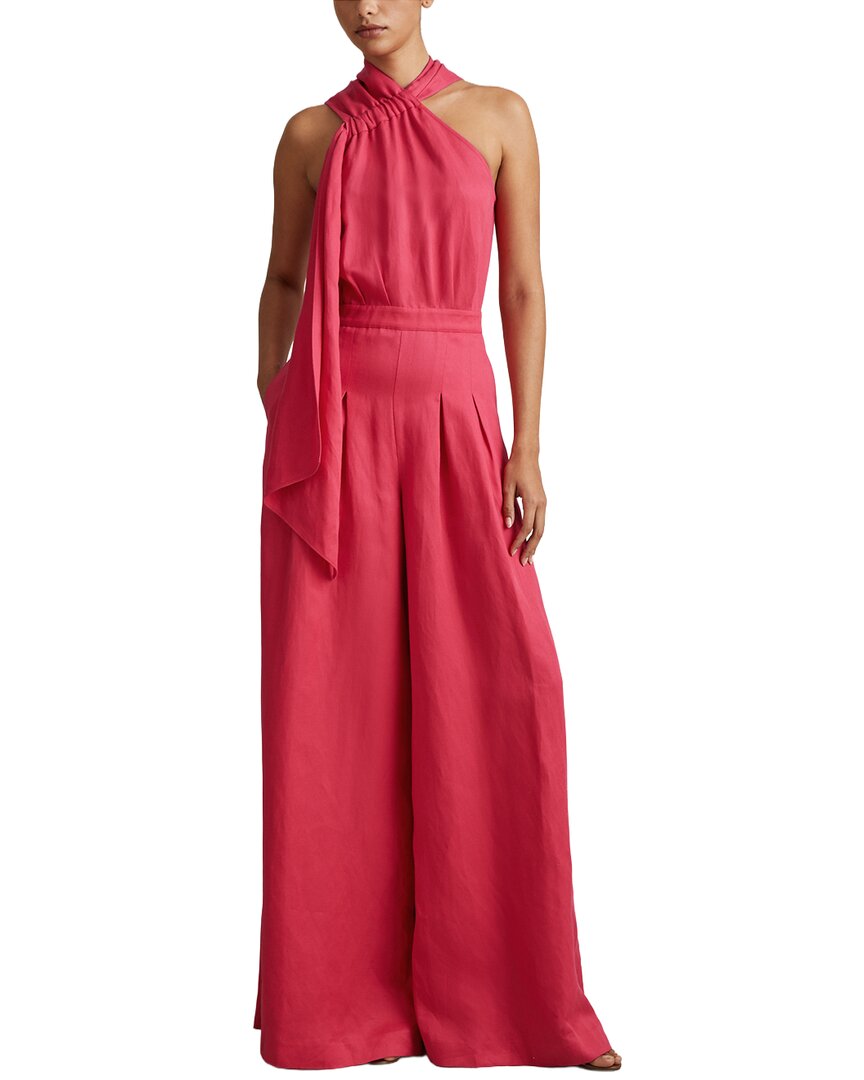 Reiss Wide Leg Jumpsuit In Orange