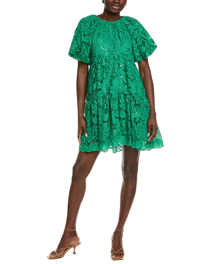 Endless Rose Sequins Tiered Mini Dress In Green