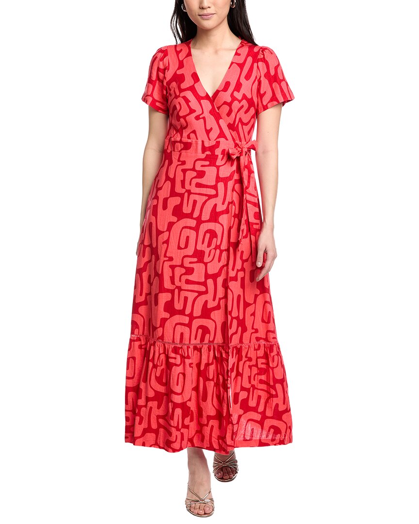 Lost + Wander Heat Wave Linen-blend Maxi Dress In Red