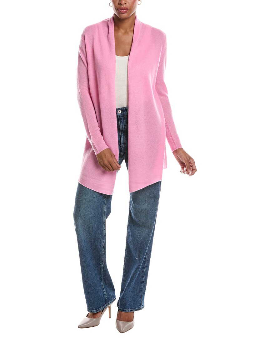 Incashmere Open Front Cashmere Cardigan In Pink