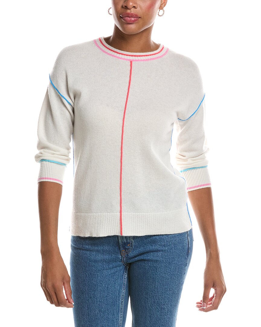 Incashmere 3/4-sleeve Cashmere Pullover In White