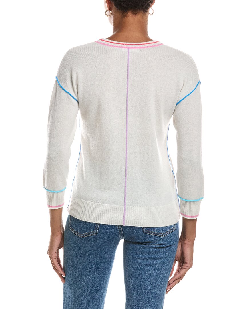Incashmere 3/4-sleeve Cashmere Pullover In White