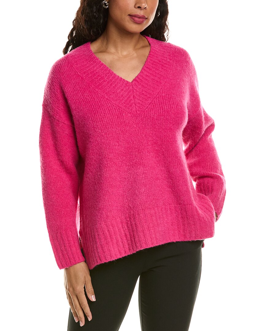 Labiz Wool & Alpaca-blend V-neck Sweater In Pink