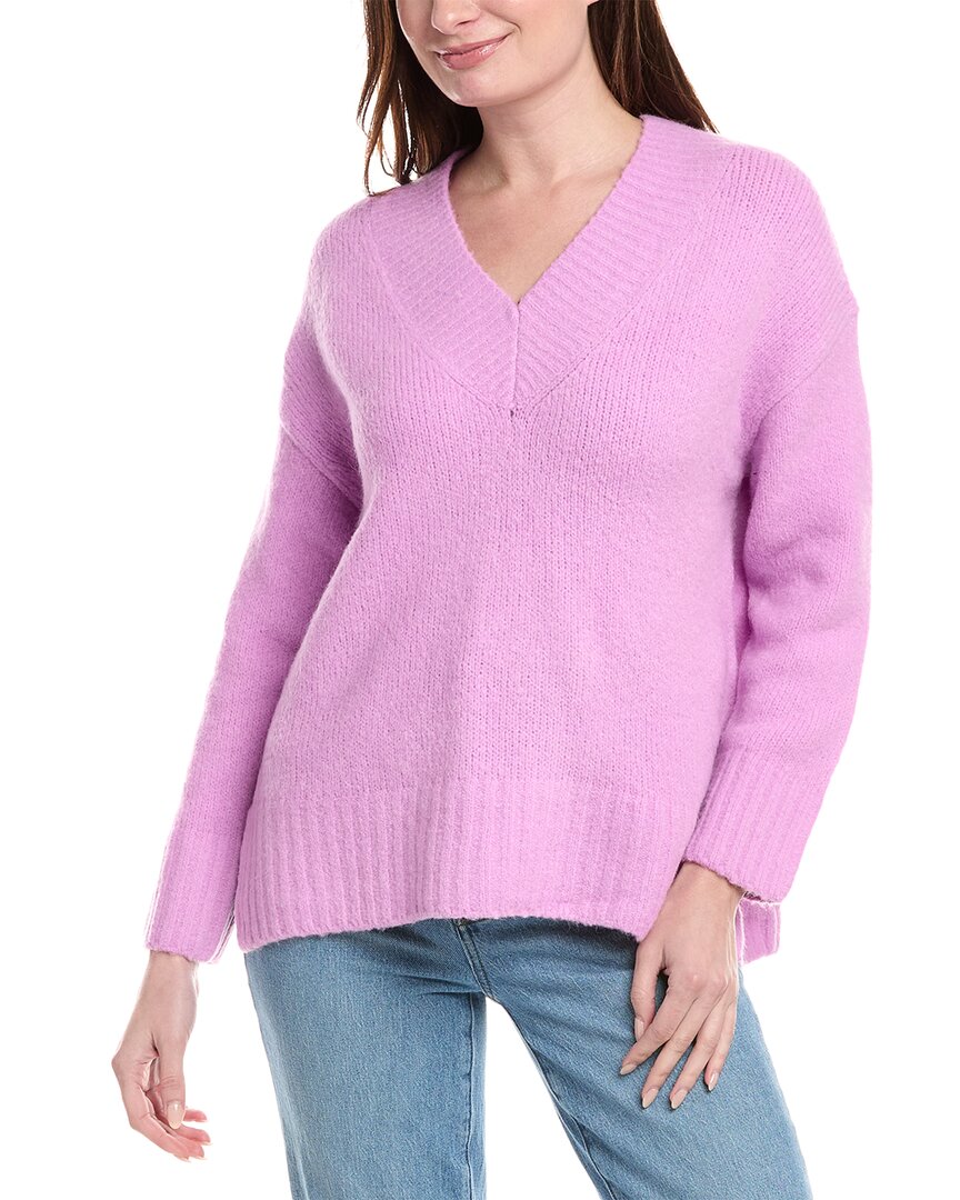 Labiz Wool & Alpaca-blend V-neck Sweater In Purple