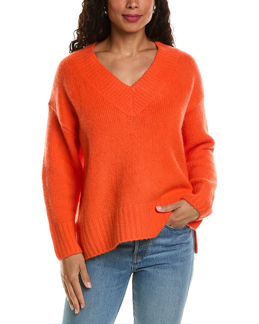Labiz Wool & Alpaca-blend V-neck Sweater In Red