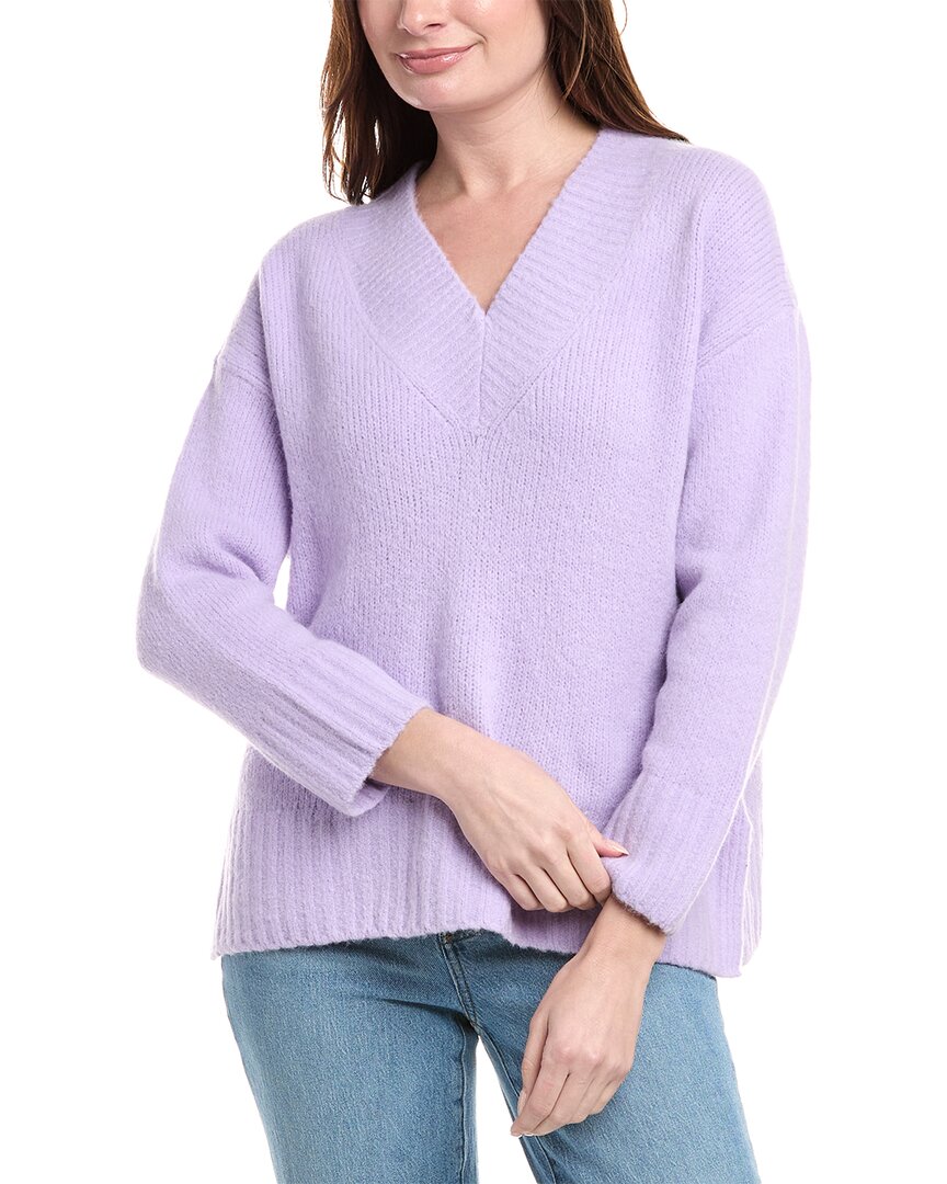Labiz Wool & Alpaca-blend V-neck Sweater In Purple