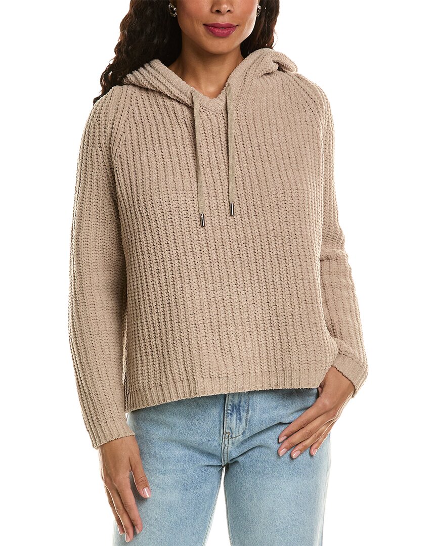 Labiz Chenille Hoodie Sweater In Brown