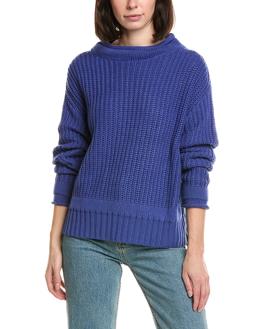 Labiz Mock Neck Sweater In Blue