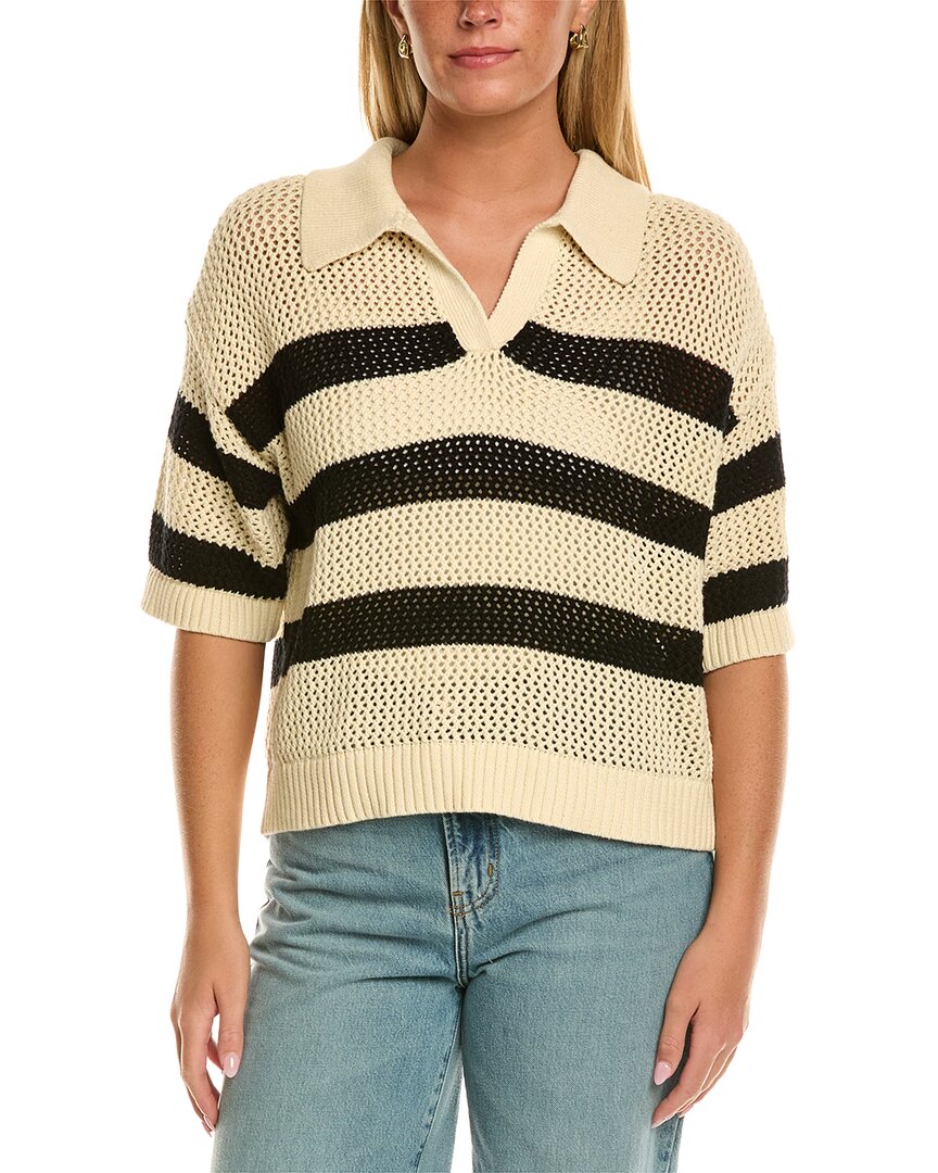 Velvet By Graham & Spencer York Cashmere-blend Polo Sweater In White