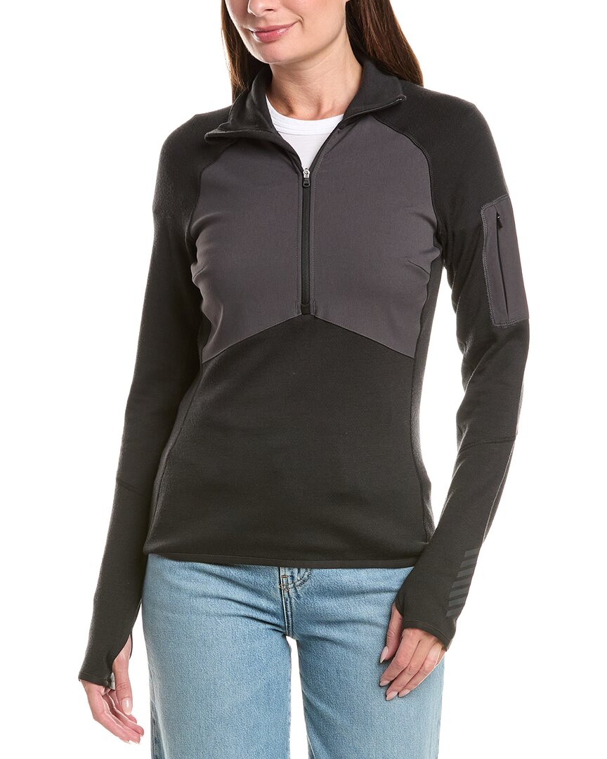 Helly Hansen Lifa Wool-blend Midlayer 1/2-zip Pullover In Black