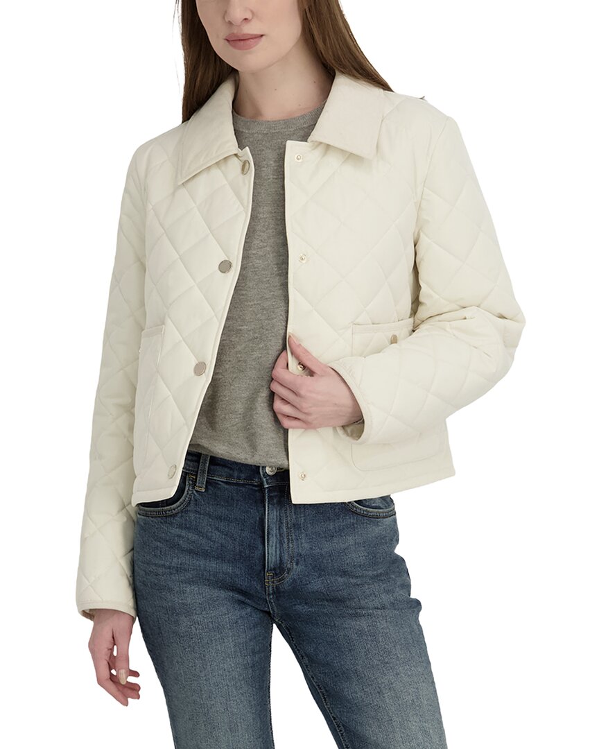 Tahari Haly Short Quilted Jacket In White
