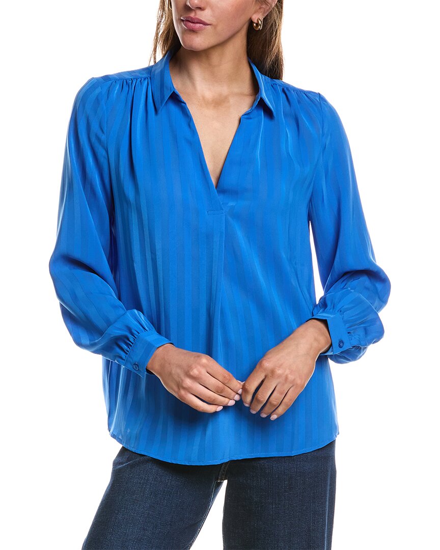 Ichi Enavi Long Sleeve Top In Blue