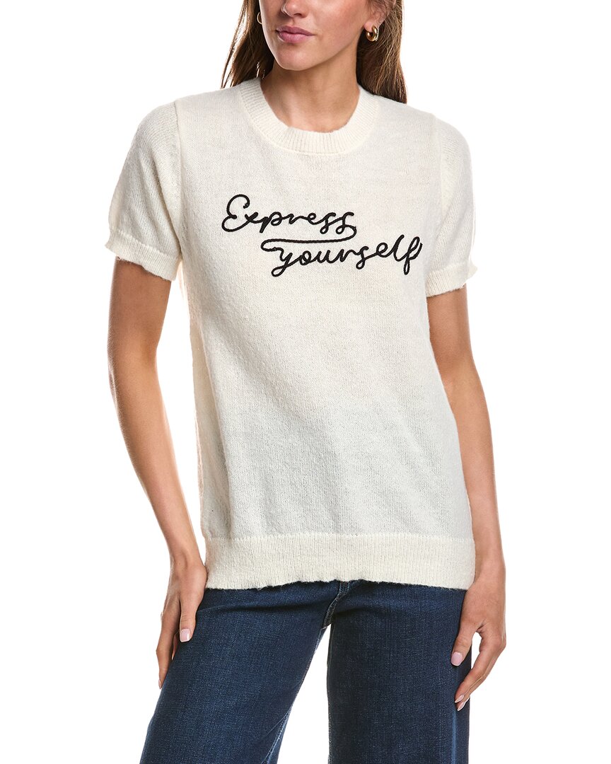 Ichi Ihdamilo Crewneck Sweater T-shirt In White