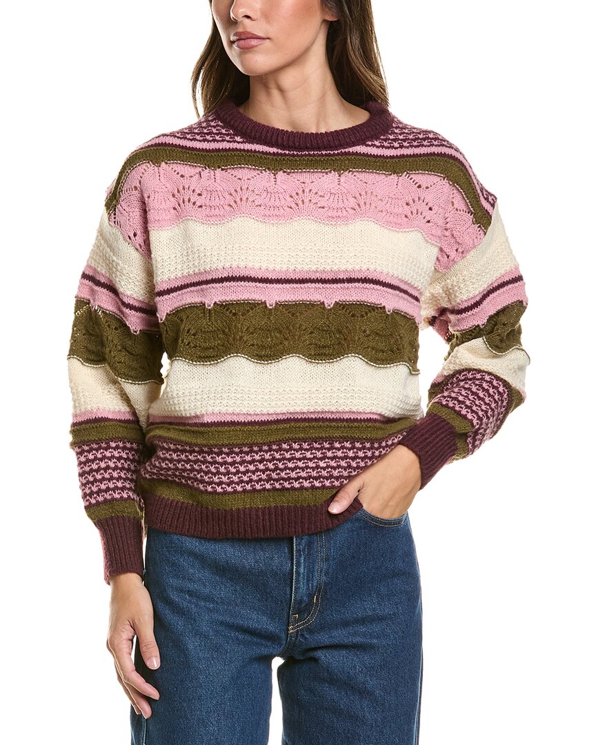 Ichi Astra Alpaca-blend Sweater In Port Royale Color Mix