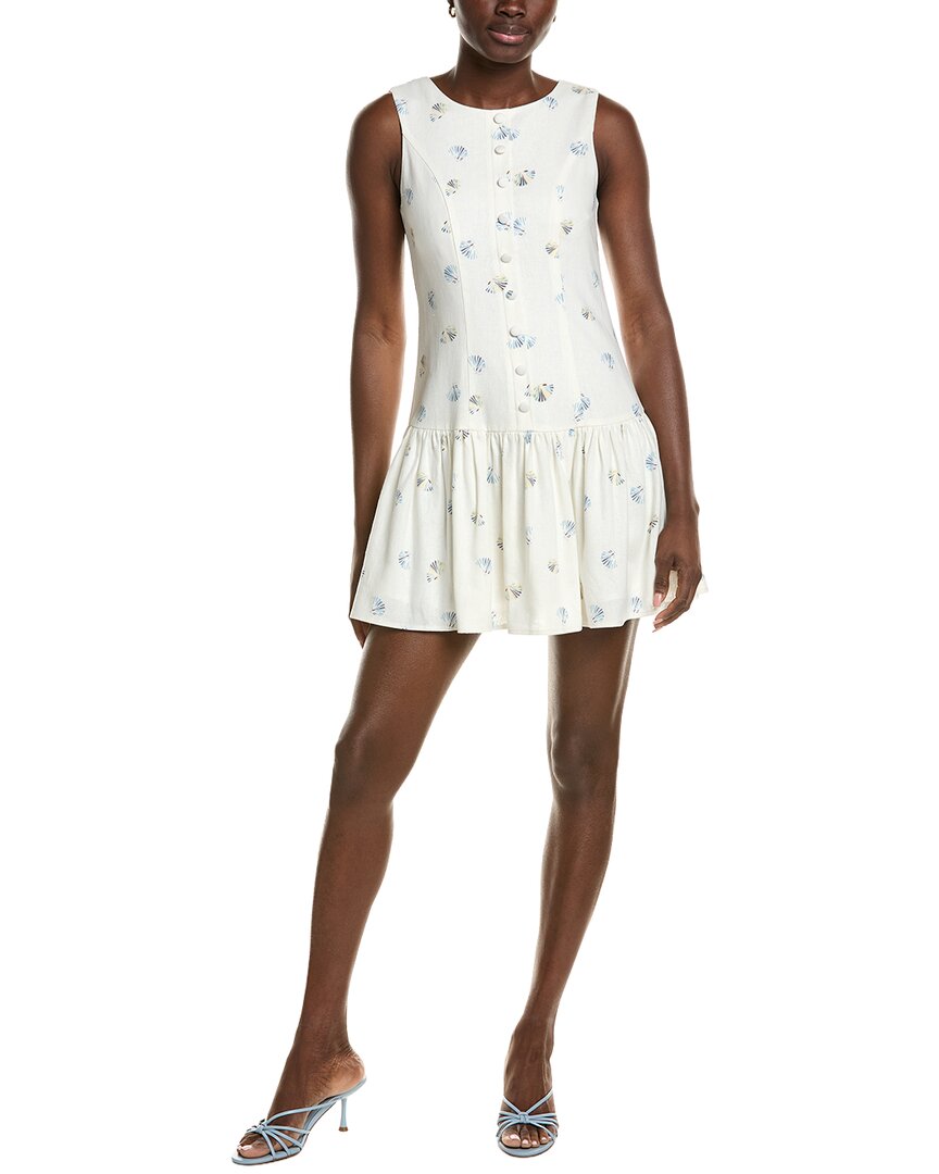 Wayf Linen-blend Mini Dress In White