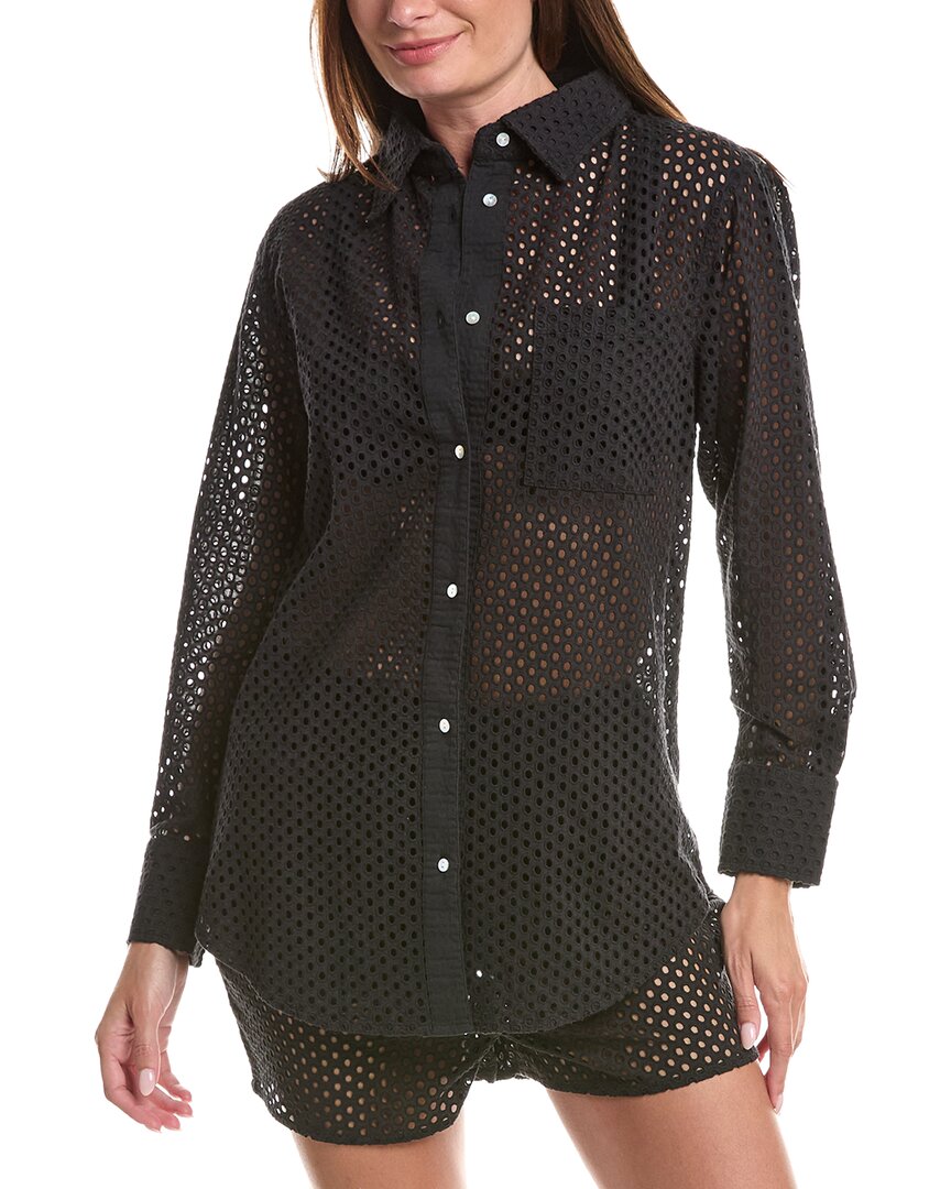 Solid & Striped The Bronte Button Down Top In Gray