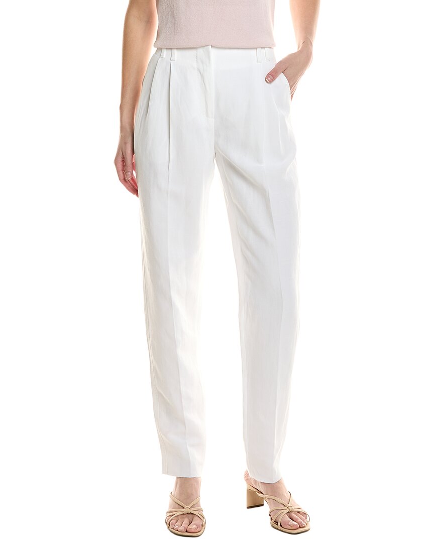 Max Mara Mincio Linen-blend Trouser In White