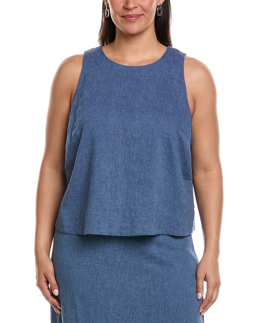 Nic + Zoe Nic+zoe Plus Rumba Linen Pop On Top In Blue