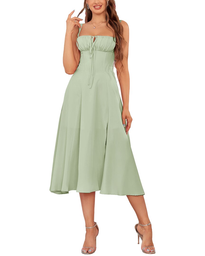 Enjoy Petra Midi Dress In Light Green
