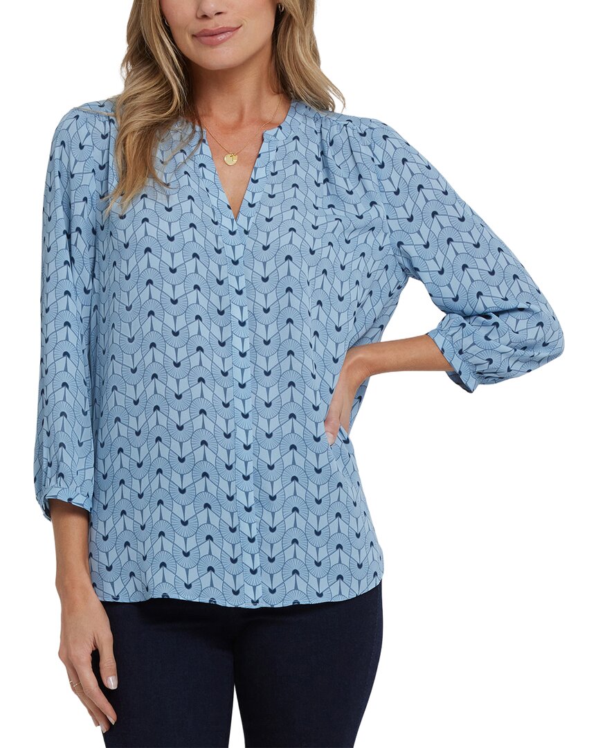 Nydj Pintuck Blouse In Blue