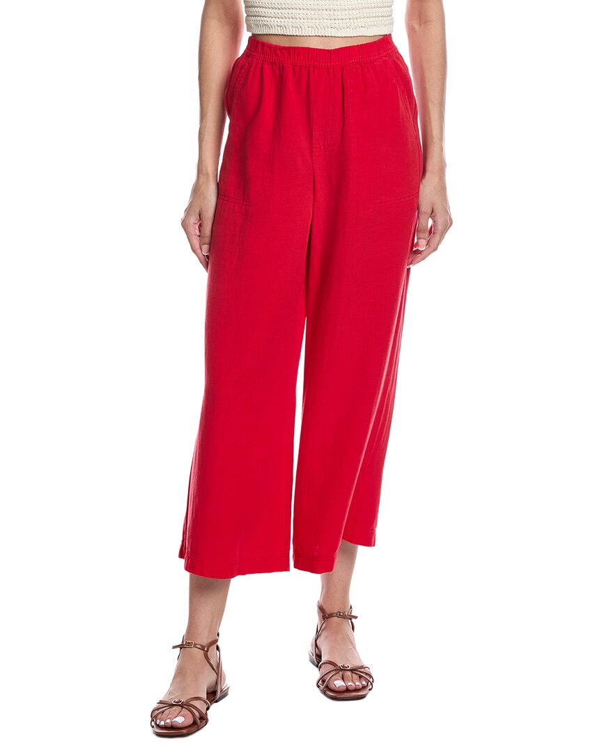 Splendid Palazzo Linen-blend Pant In Red
