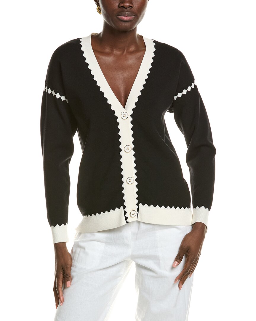 T Tahari V-neck Cardigan In White