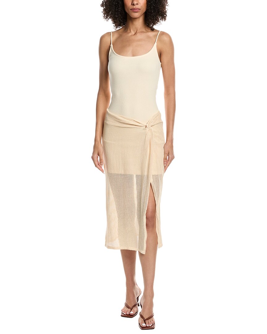 Project Social T 2pc Shoreline Twisted Heavy Mesh Skirt In White