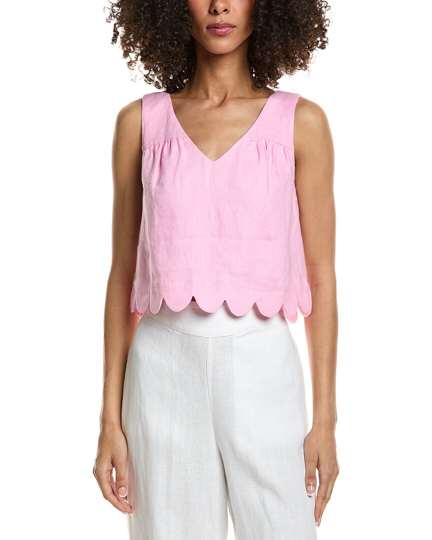 Tyler Boe Tyler Böe Emery Linen Crop Top In Pink