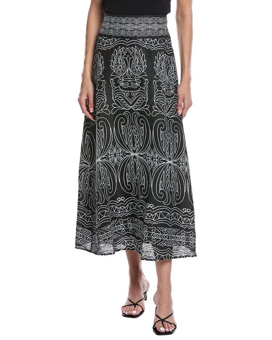 Tyler Boe Tyler Böe Valentina Ember Linen Midi Skirt In Black