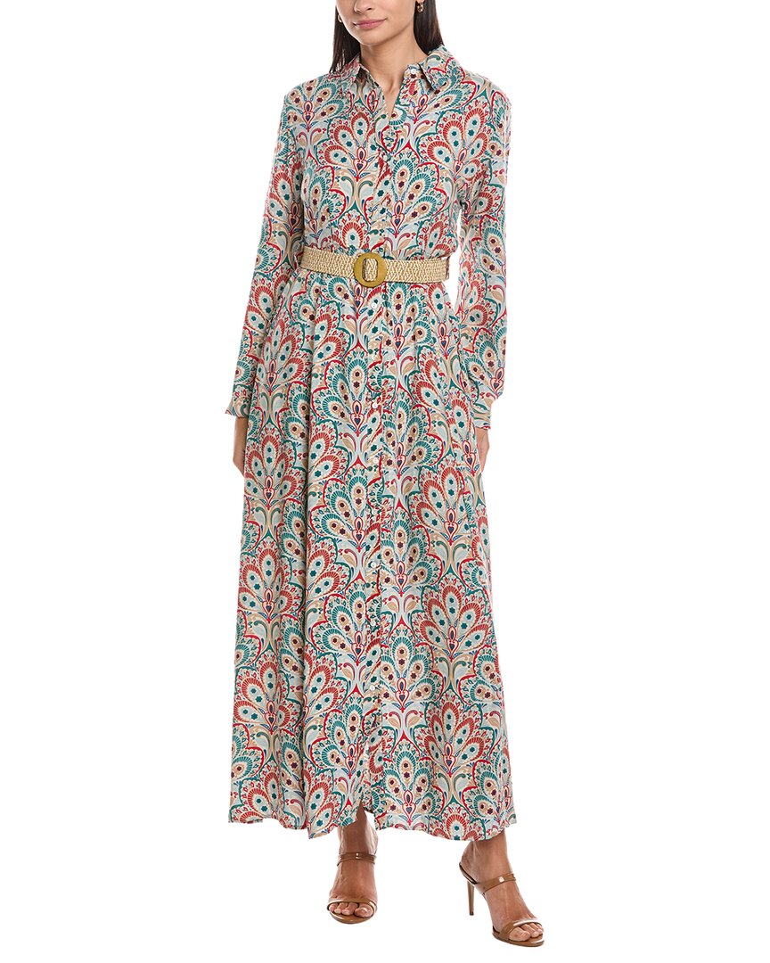 Anna Kay Courteney Maxi Shirtdress In Green