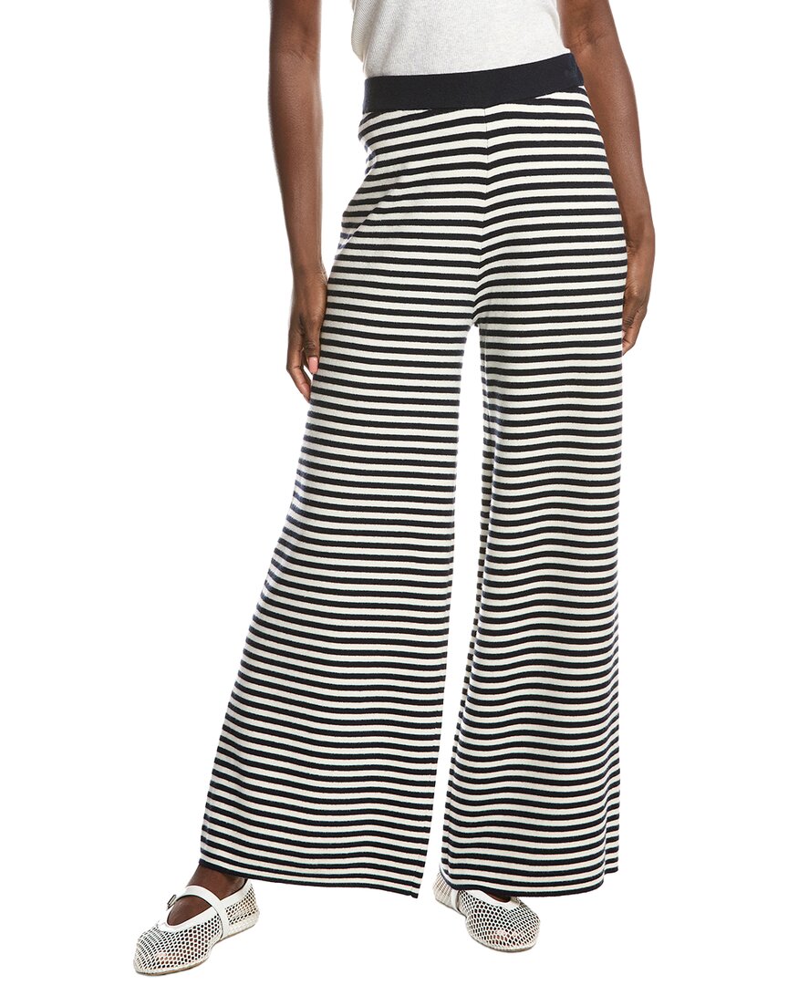 French Connection Stripe Ribbed Pant In Gray