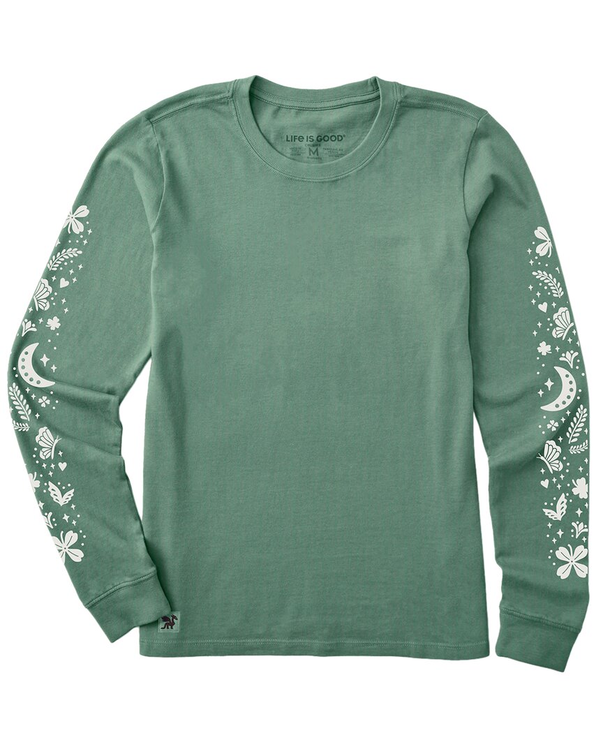 Life Is Good ® Long Sleeve Crusher T-shirt In Green