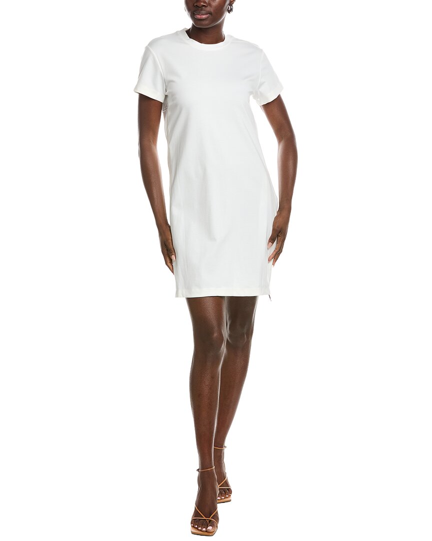 Gracia Side Pattern Shift Dress In White