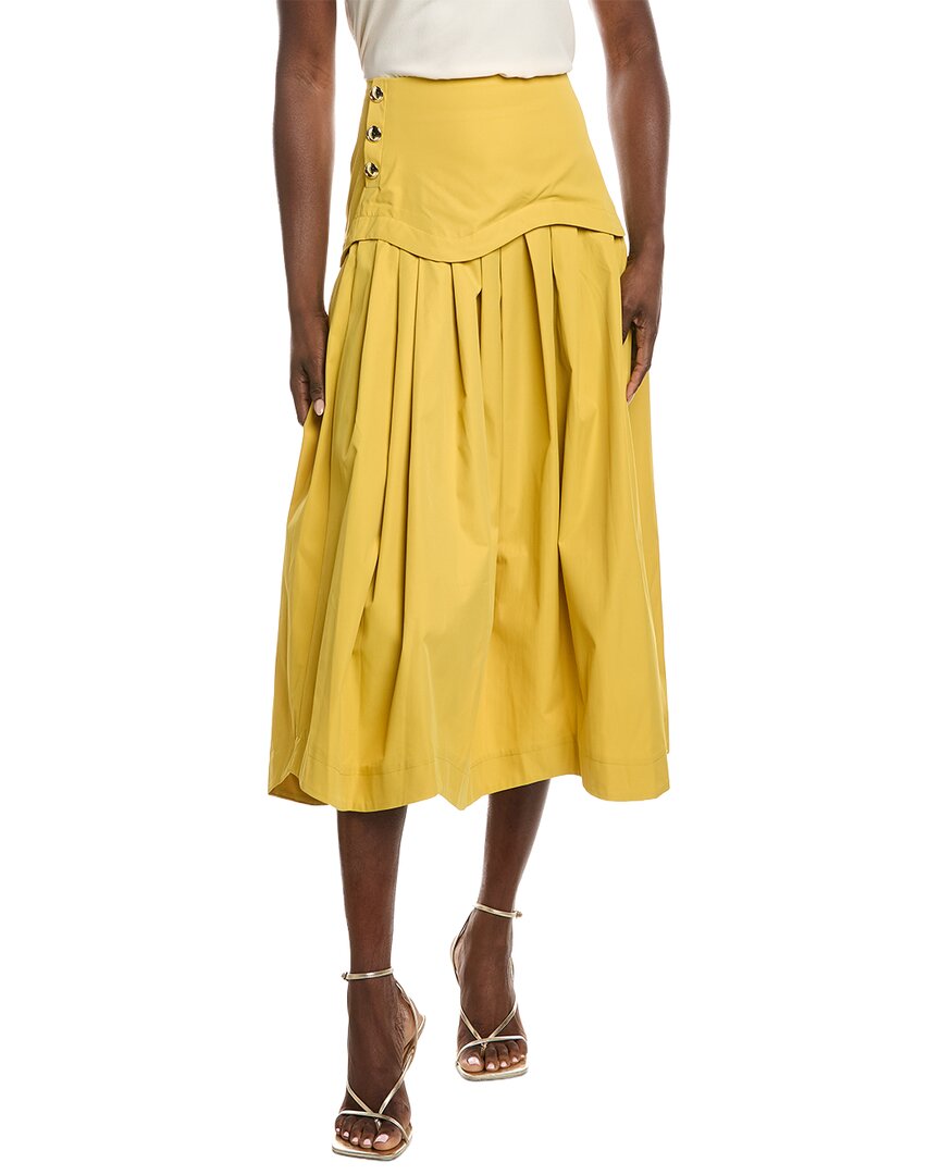 Gracia Pleated Mini Skirt In Yellow