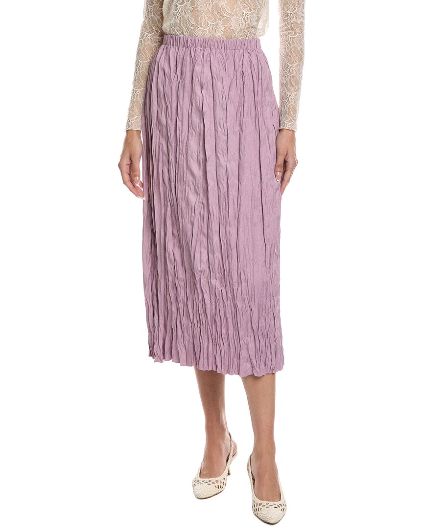 Lafayette 148 New York Crinkle Midi Skirt In Purple