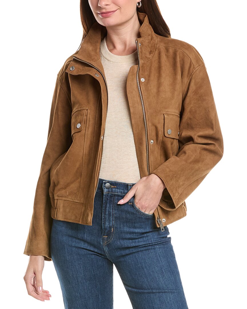 Walter Baker Maverick Nubuck Jacket In Brown