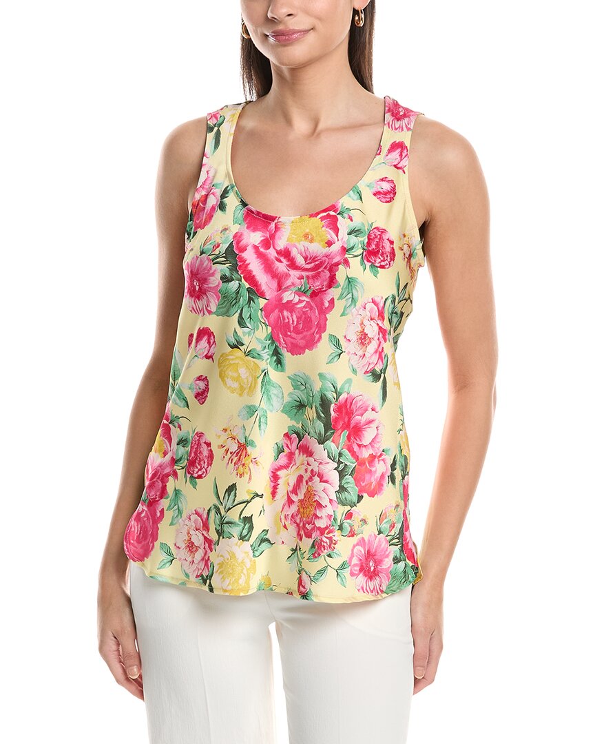 Tahari Asl Hammered Satin Tank In Multi