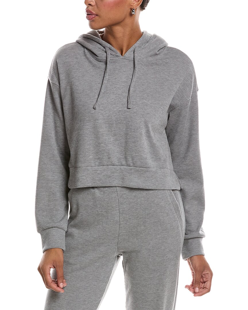Knit Riot Haven Rib Knit Hoodie In Gray