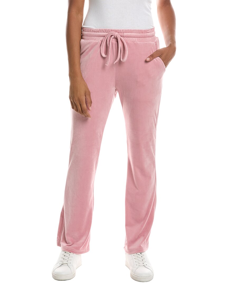 Knit Riot Classic Velour Pant In Pink
