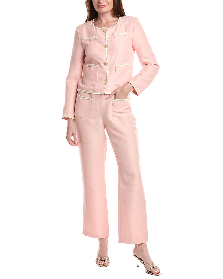 Pascale La Mode 2pc Jacket & Pant Suit In Orange