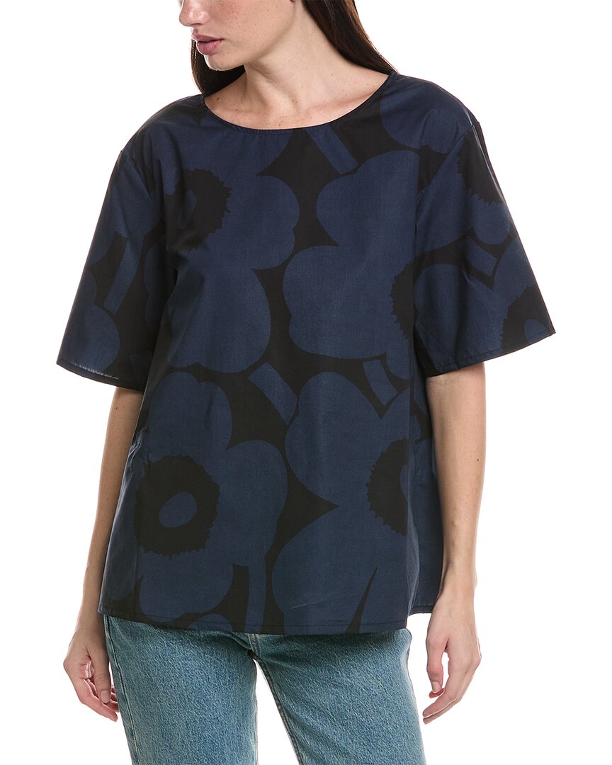 Marimekko Ae Harso Unikko Top In Blue