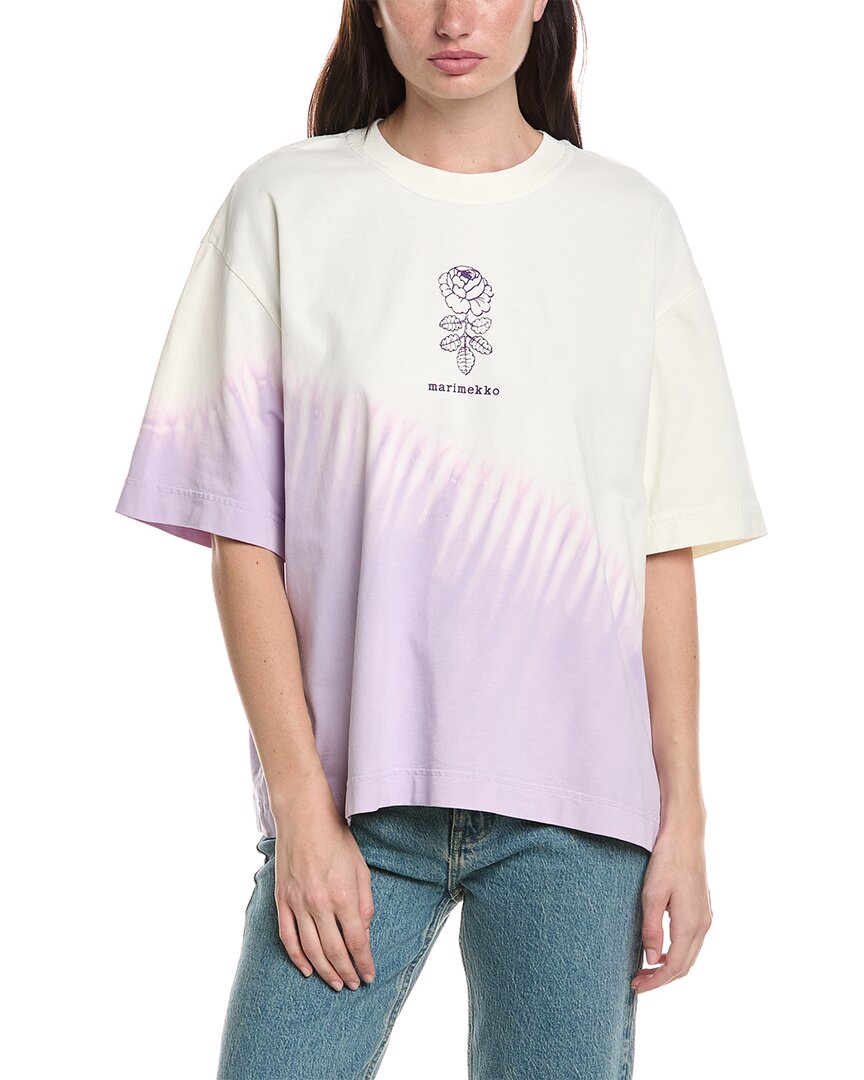 Marimekko Veisto Vihkiruusu Placement T-shirt In White